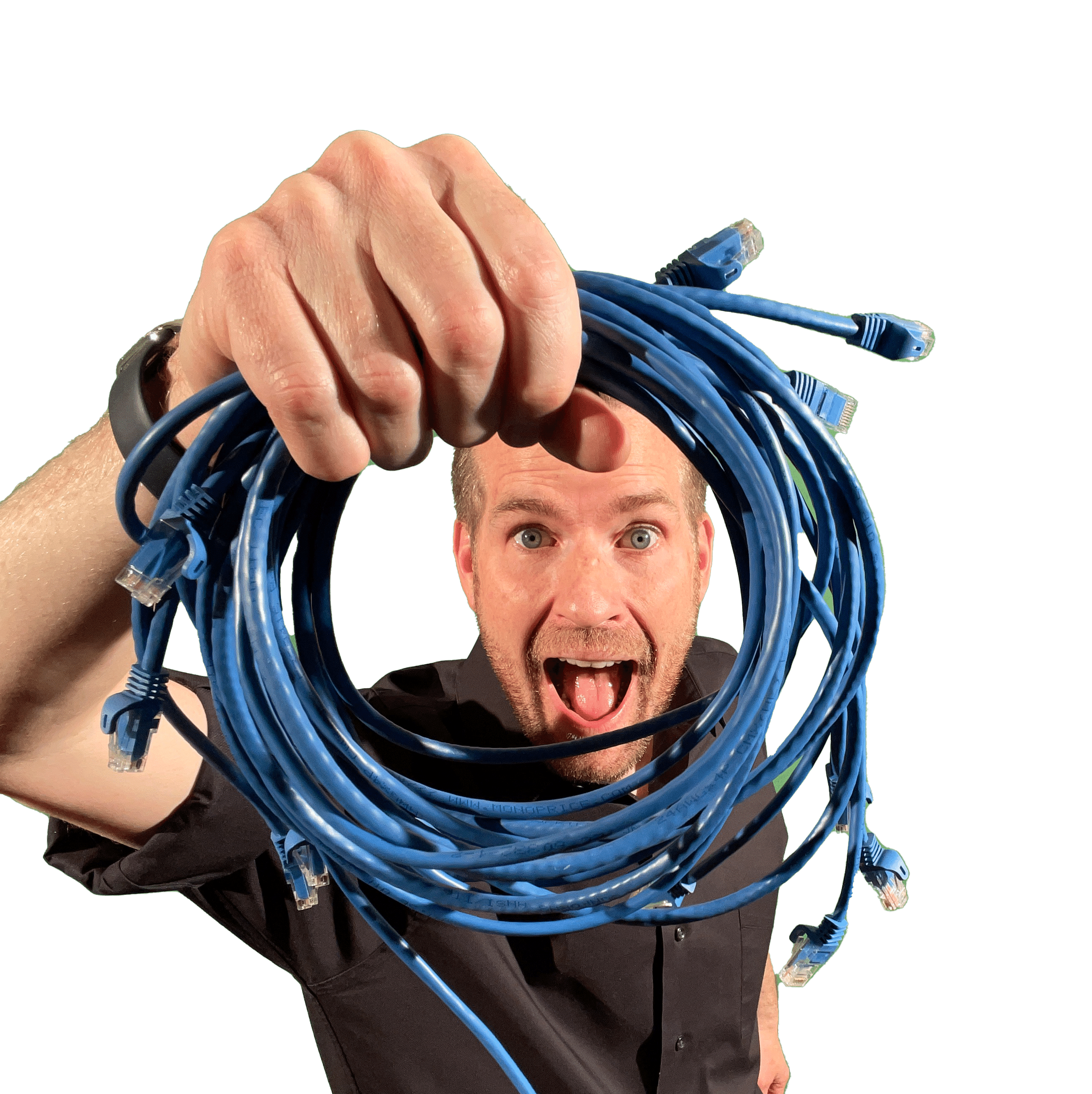 Andrew Looking through cables